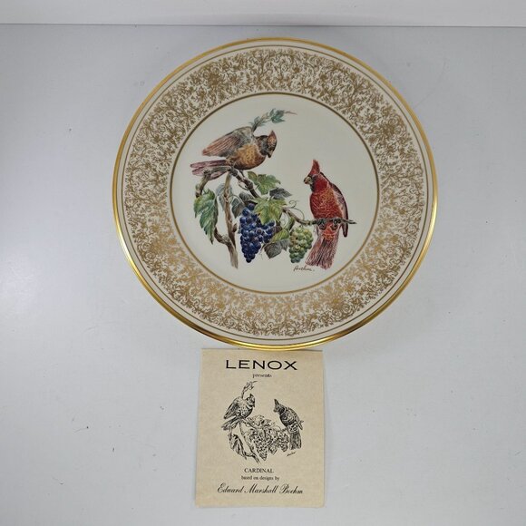 Lenox Limited Edition Birds Plate Cardinal Edward Marshall Boehm 1976 - Picture 8 of 10